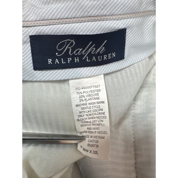 Ralph Ralph Lauren Black Label Blue Cuffed Dress Pants Pleated Front Size 38x32 - Picture 4 of 6